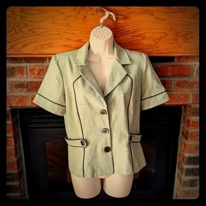 Petite perceptions green blazer size 10 petite